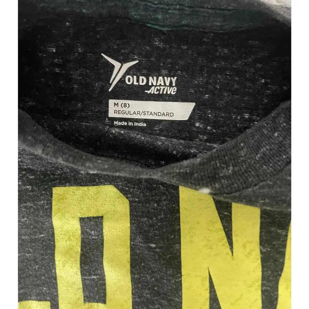 Old Navy Boys Gray Yellow Graphic Short Sleeve T-Shirt Youth Size Medium 8